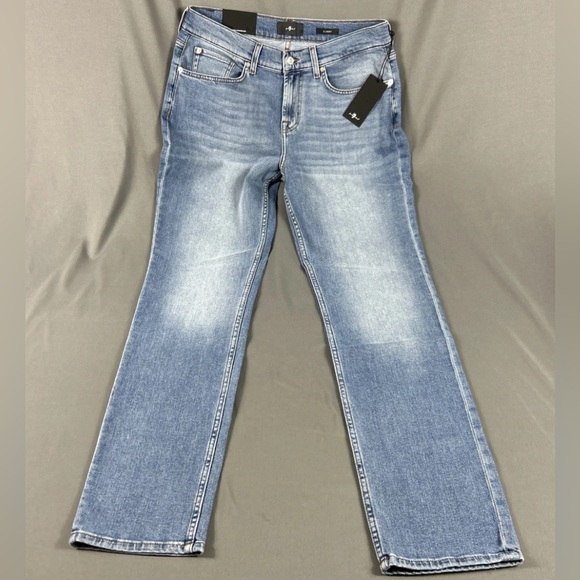 7 For All Mankind Jeans Slimmy Slim 34 x 32 Airspace Blue Cotton - Picture 1 of 9